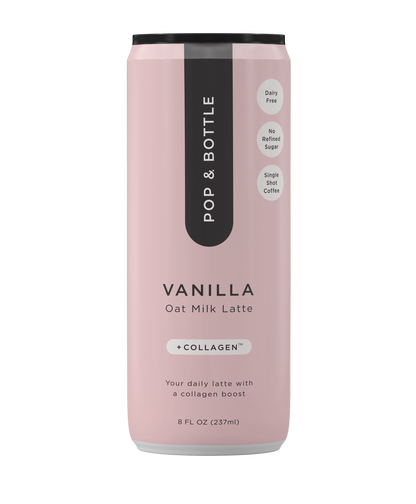 Pop & Bottle Oat Milk Latte Vanilla - Case of 12 (8oz Bottles)