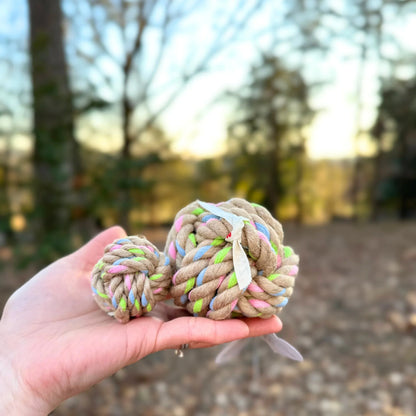 Rainbow Hemp Knot Ball Dog Toy Eco-Friendly - We The People 
