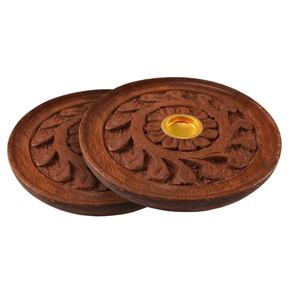 Carved Wood Incense Burner | 2pc Set for Sticks & Cones - We The People 