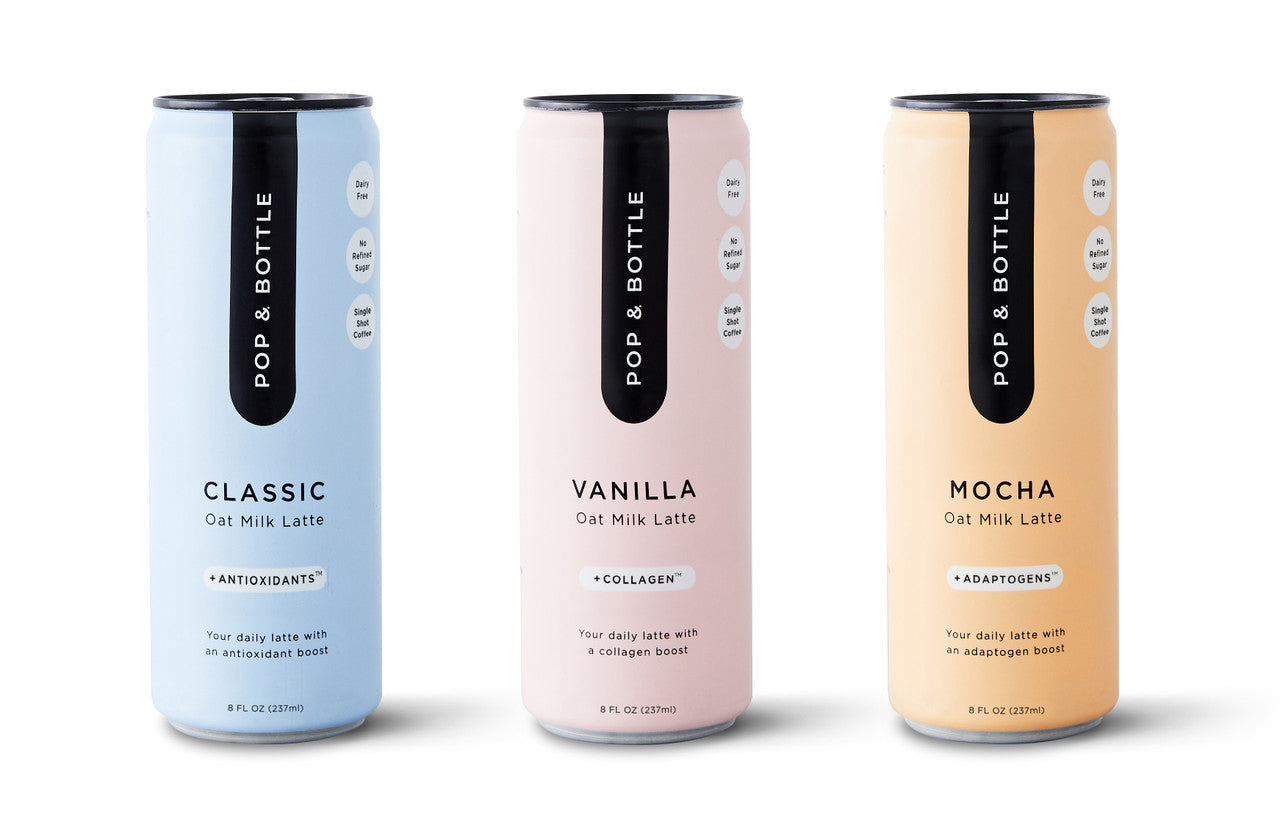 Pop & Bottle Oat Milk Latte Mocha - Case of 12 (8oz Bottles)