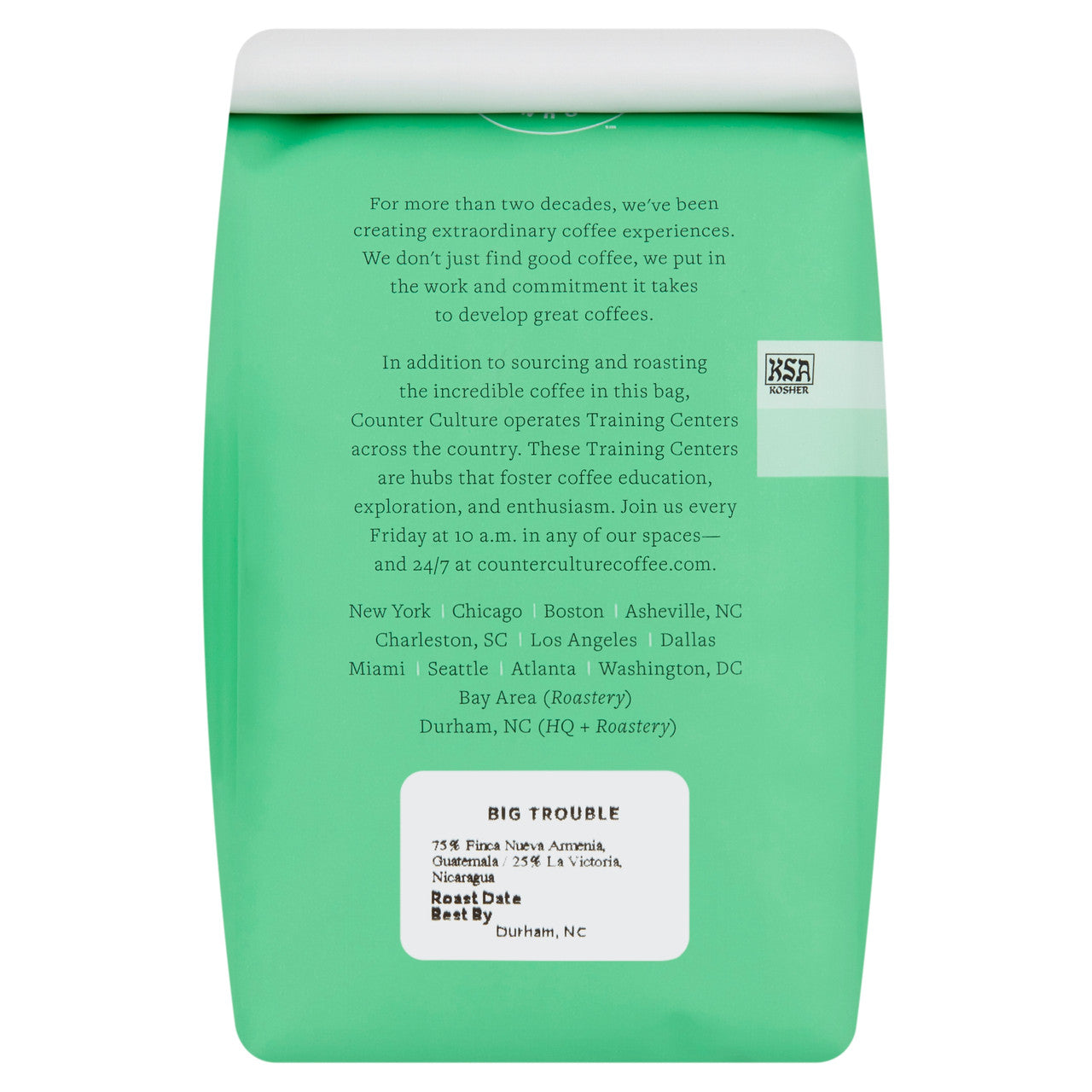 CCC Coffee Big Trouble Medium Roast - Case of 6 (12oz Bags)