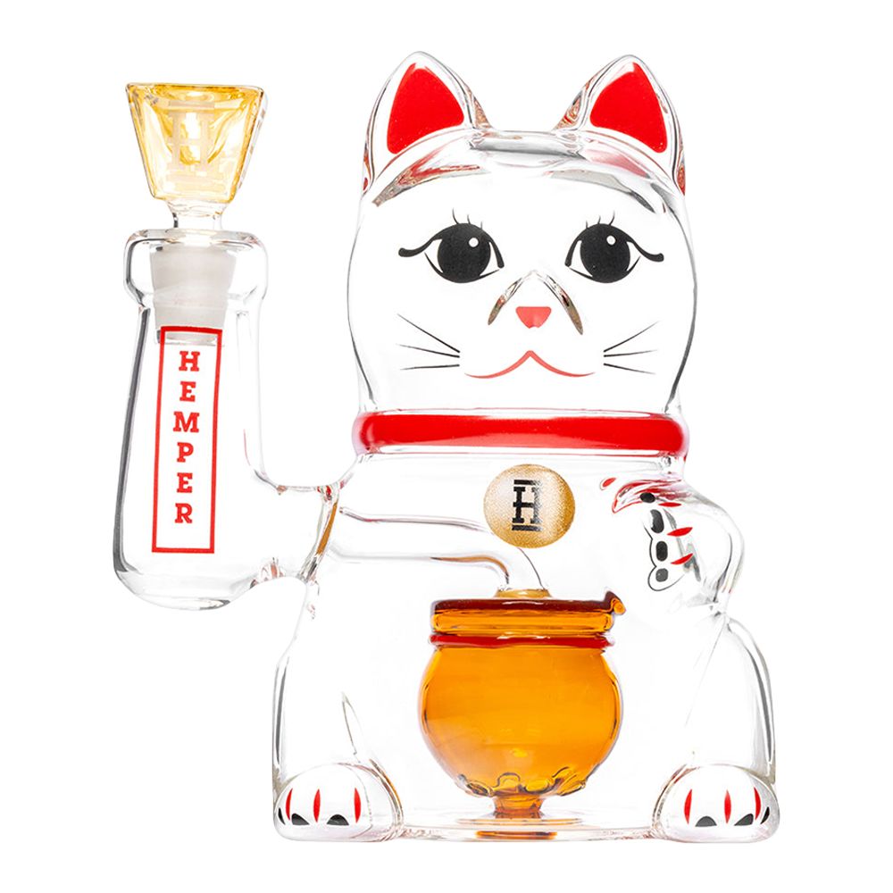HEMPER Lucky Money Cat Bong | Glass Water Pipe with 14mm Female Joint