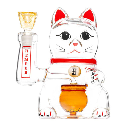 HEMPER Lucky Money Cat Bong | Glass Water Pipe with 14mm Female Joint