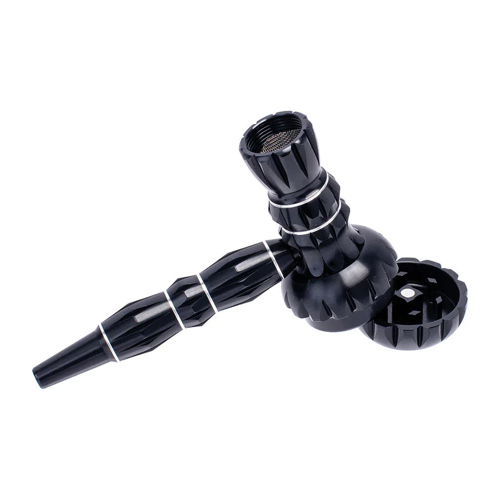 Aluminum Ribbed Smoking Pipe with Built-In Grinder | 2-in-1 Portable Pipe - We The People 