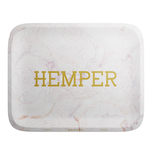 HEMPER Luxe Marble Rolling Tray | Pink & White Marble Design