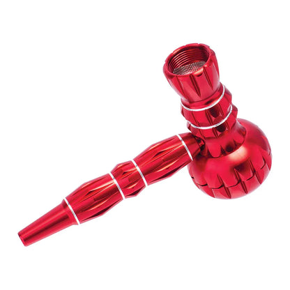 Aluminum Ribbed Smoking Pipe with Built-In Grinder | 2-in-1 Portable Pipe - We The People 