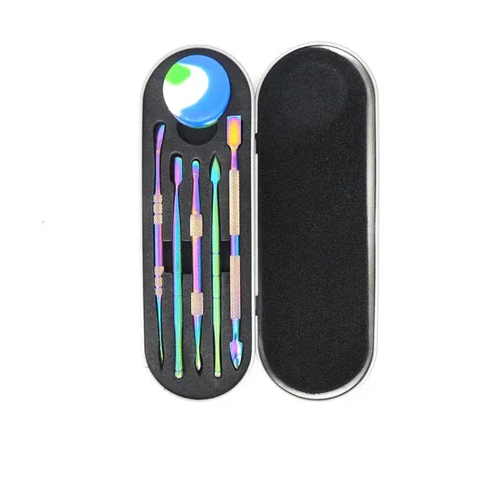 Stainless Steel Dabbers Set 5-Pack | Rainbow Anodized with Storage - We The People 