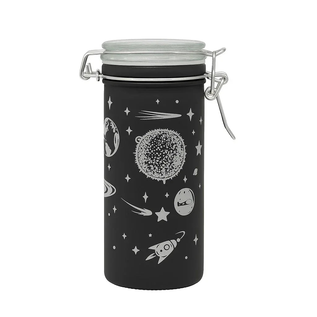 Black Frosted Galaxy Storage Jar | Airtight Glass Container - We The People 