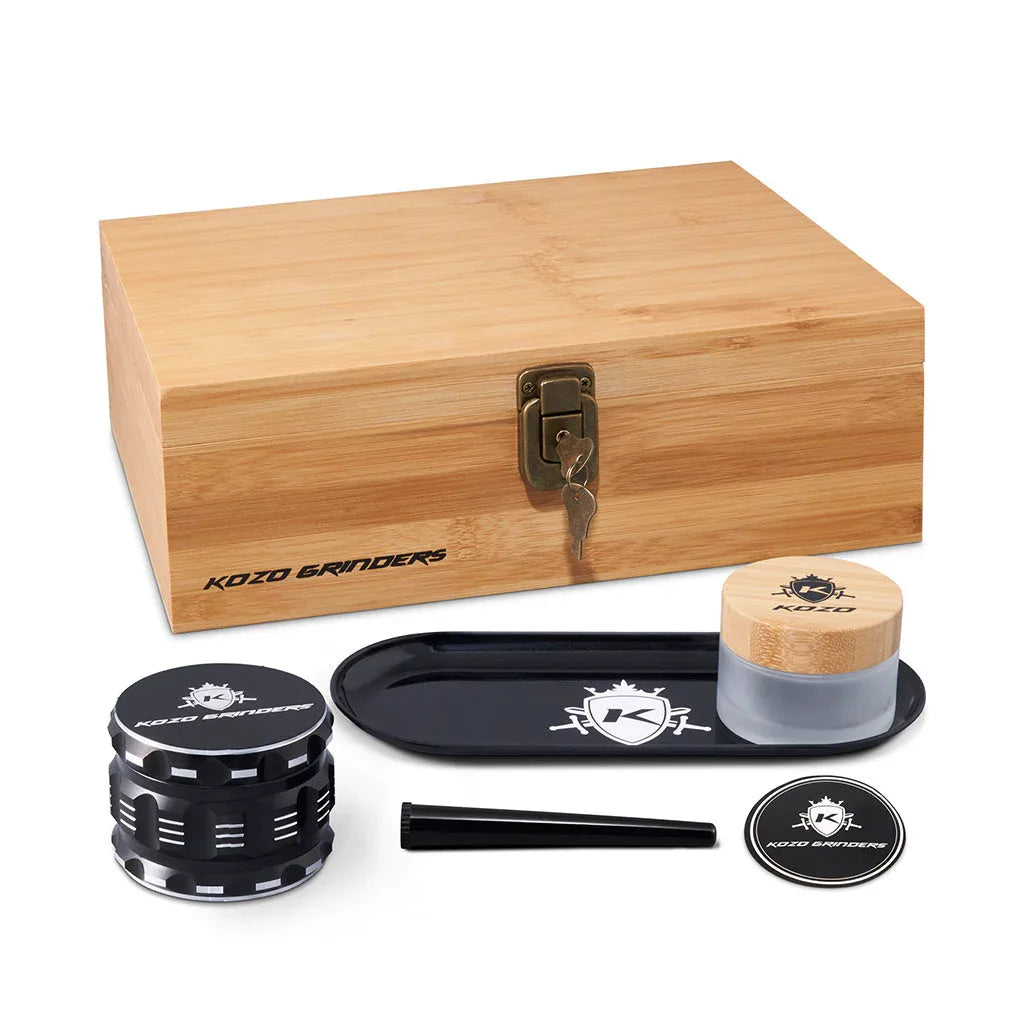 Kozo Wooden Stash Box | Premium Storage with Grinder Compartment - We The People 