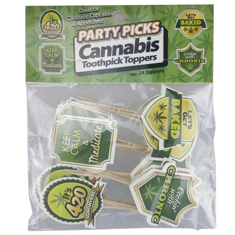 Cannabis Party Picks | Decorative Appetizer Picks - 24 Count - We The People 