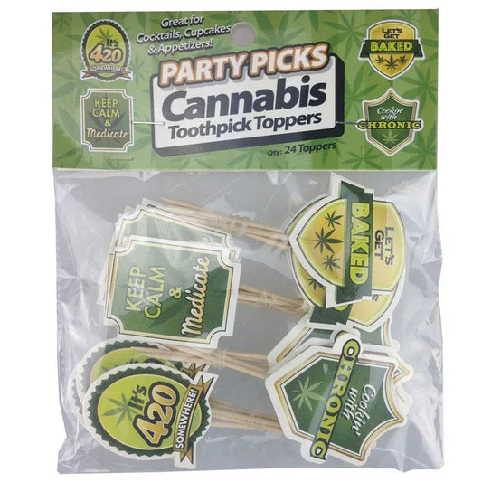 Cannabis Party Picks | Decorative Appetizer Picks - 24 Count - We The People 
