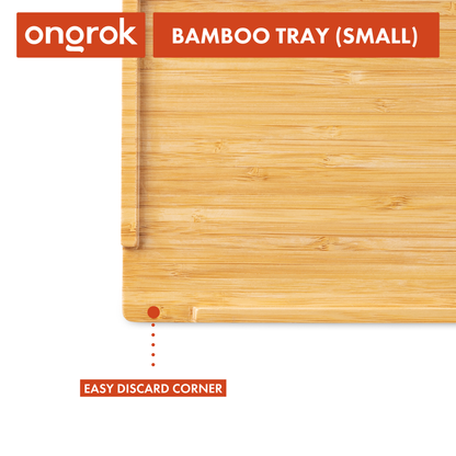 Ongrok Sustainable Small Bamboo Rolling Tray | Natural Wood