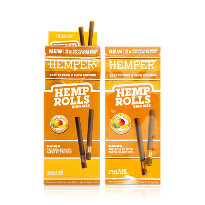 Pre-Rolled King Size Paper Tip Hemp Rolls | 2PK Display