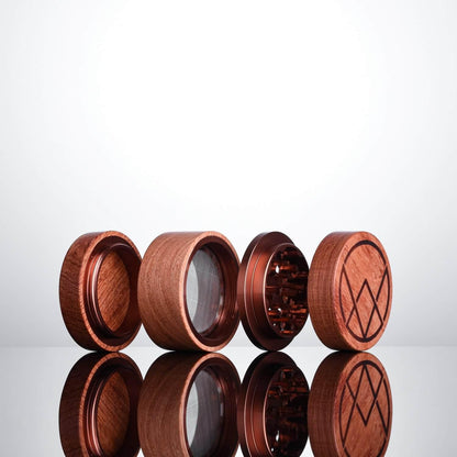 Vitae Glass Rosewood Grinder | 4-Piece Premium | Natural Rosewood & Rosegold | 2.5" - We The People 