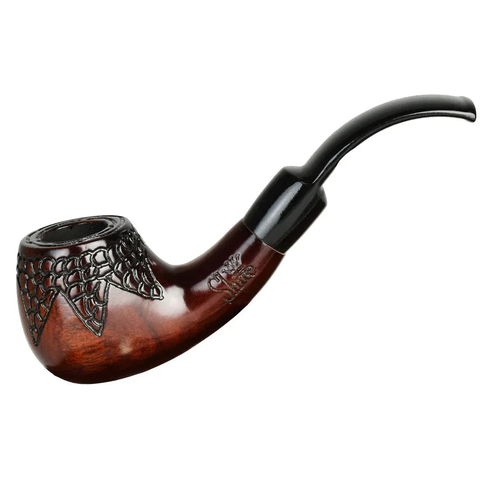Pulsar Shire Edition - Engraved Bowl Bent Apple Cherry Wood Tobacco Pipe - We The People 