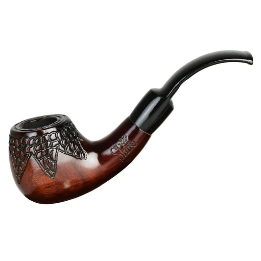Pulsar Shire Edition - Engraved Bowl Bent Apple Cherry Wood Tobacco Pipe - We The People 