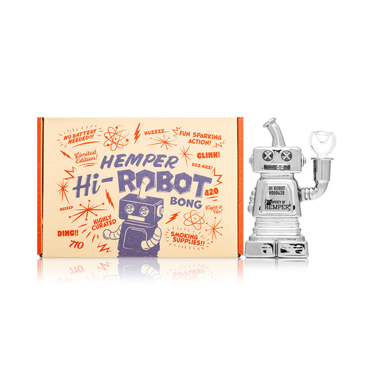 HEMPER Hi-Robot Bong | 5.9" Glass Water Pipe with Retro-Futuristic Design