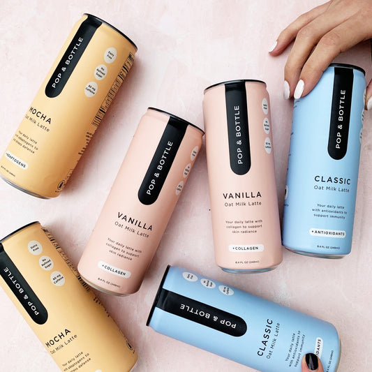 Pop & Bottle Oat Milk Latte Vanilla - Case of 12 (8oz Bottles)