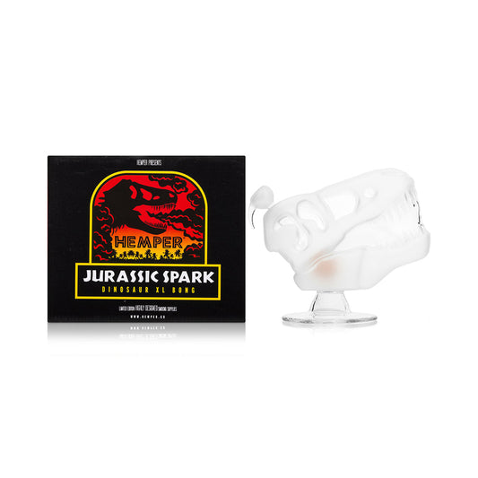 Jurassic Spark Skull XL Bong | 7" Glass Water Pipe