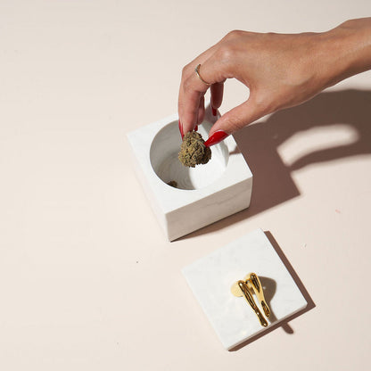 Thigh High Marble Stash Box | White & Gold Luxury Storage