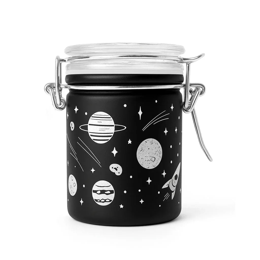 Black Frosted Galaxy Storage Jar | Airtight Glass Container - We The People 