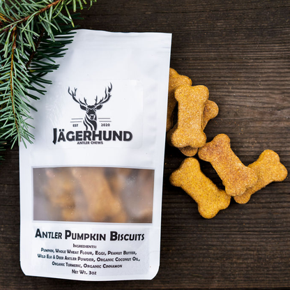Jagerhund Antler Pumpkin Biscuits | Pumpkin Dog Treats with Antler Powder