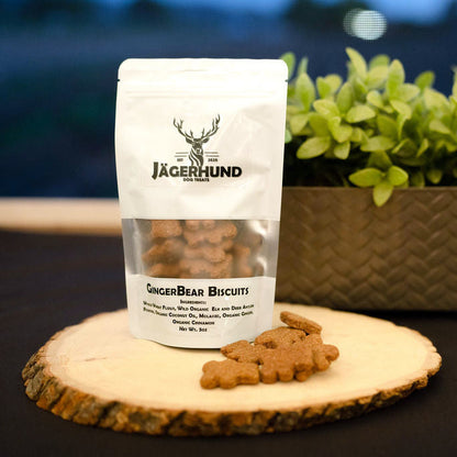 Jagerhund GingerBear Biscuits | Gingerbread Dog Treats with Antler Powder