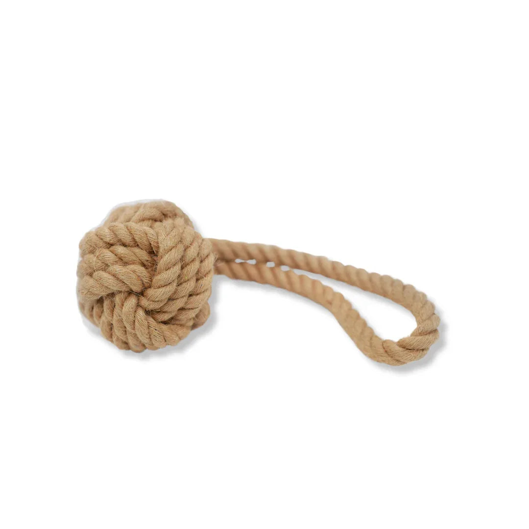 Natural Hemp Tug Rope Ball 11" Dog Toy - We The People 