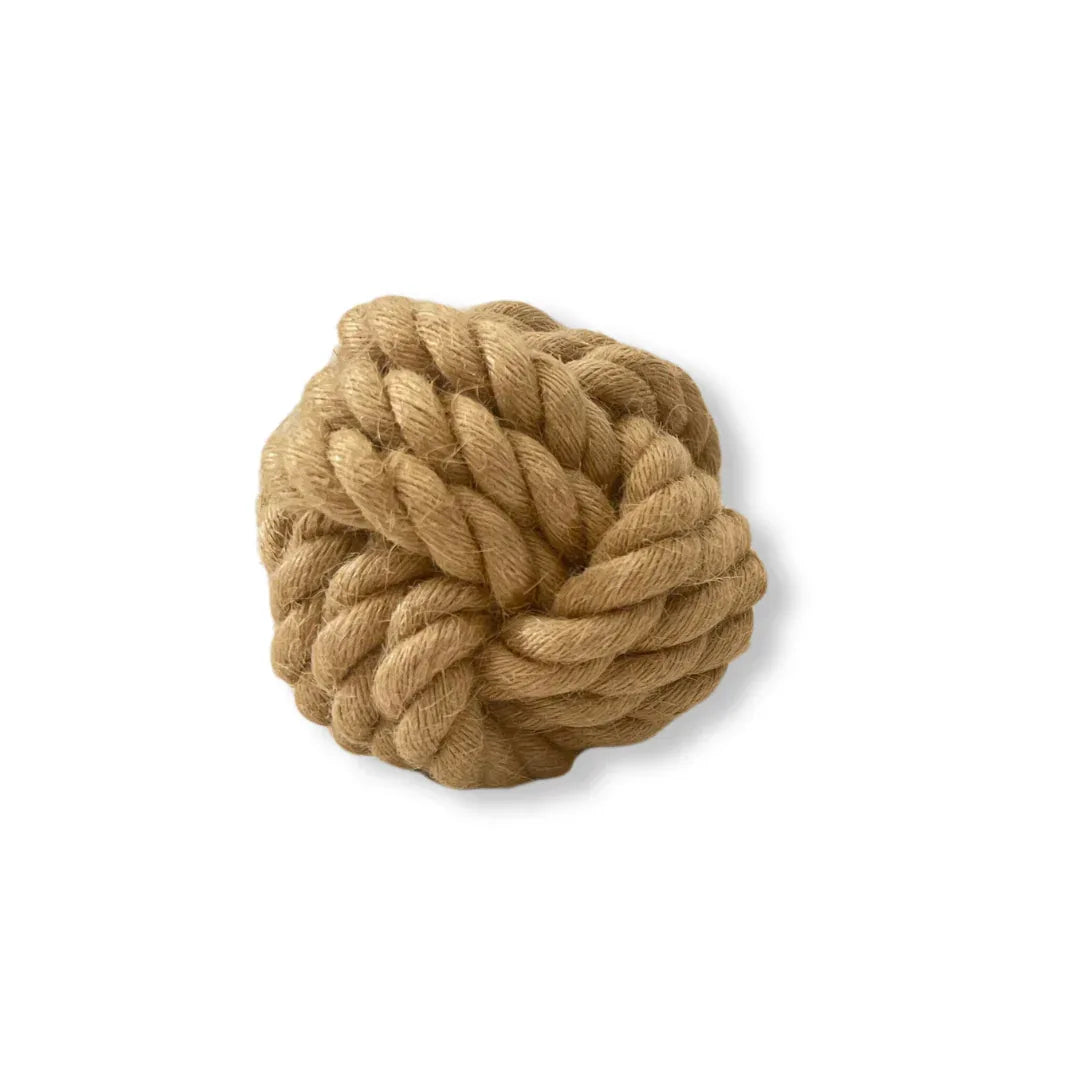 Natural Hemp Rope Ball 3" Small Dog Toy - We The People 