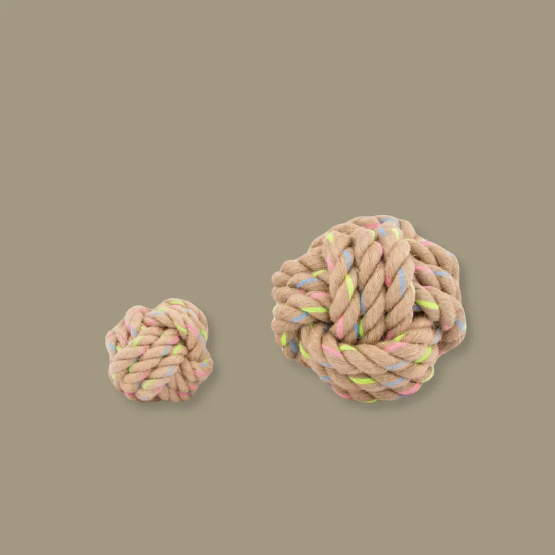 Natural Hemp Rope Ball Dog Toy Recycled Cotton - We The People 