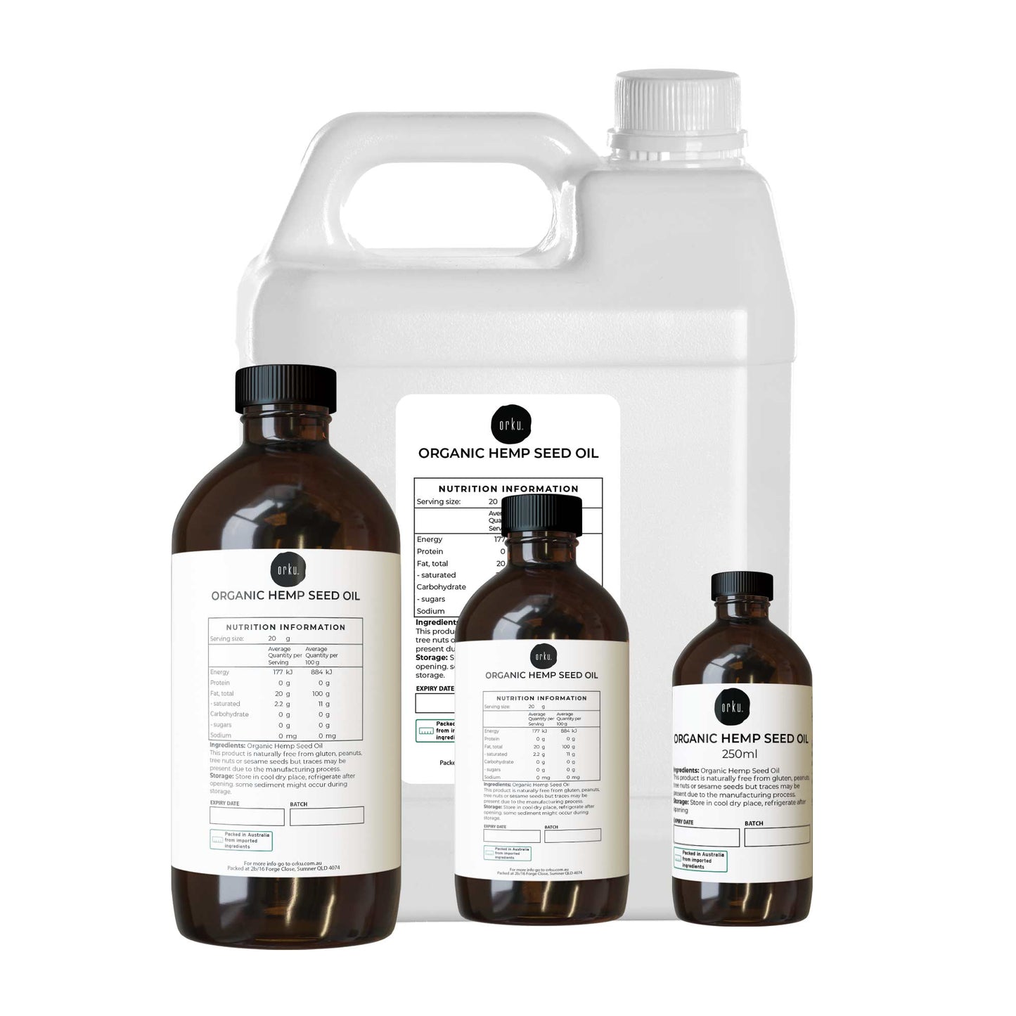 Orku Organic Hemp Seed Oil - Cold Pressed Food Grade Oils-0