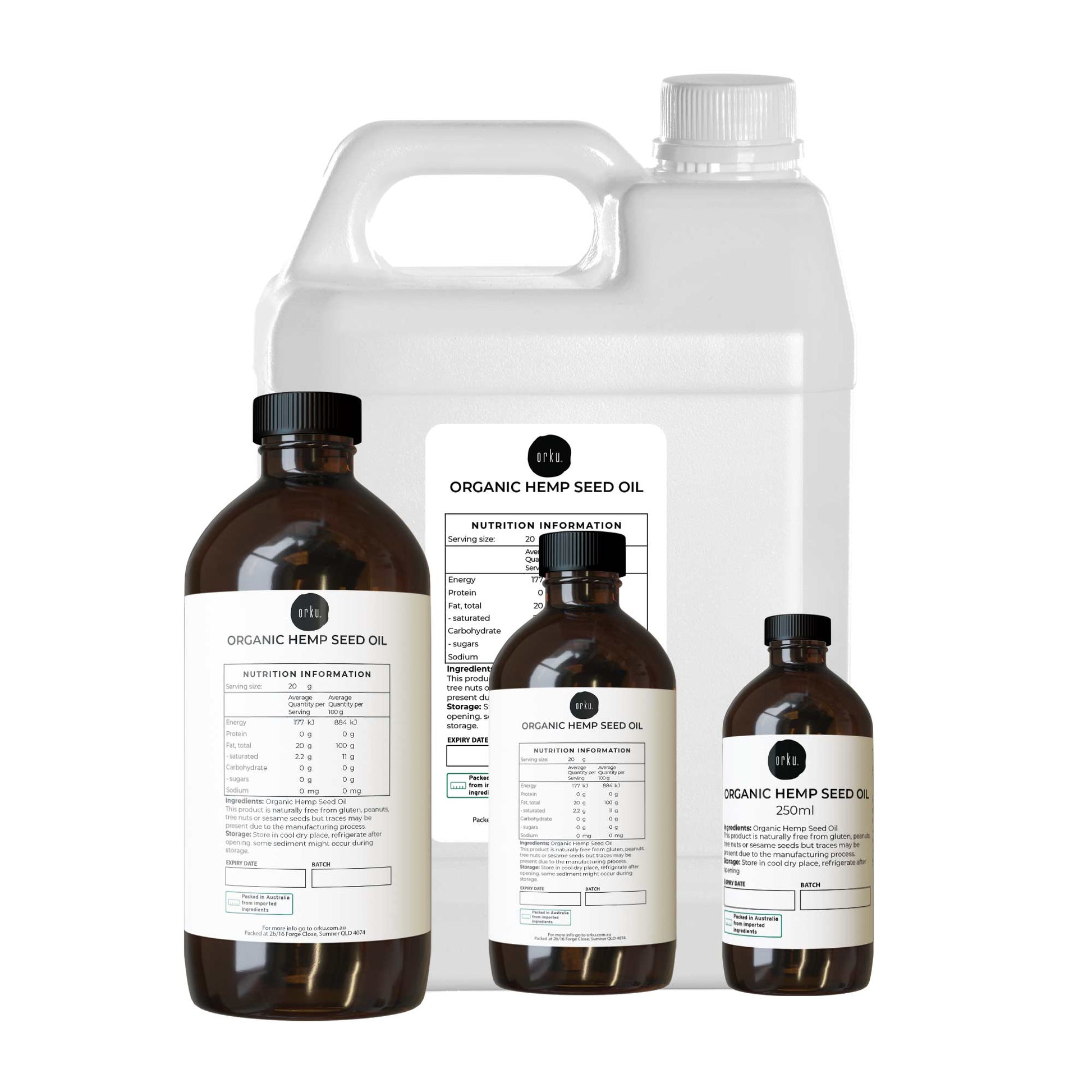 Orku Organic Hemp Seed Oil - Cold Pressed Food Grade Oils-0