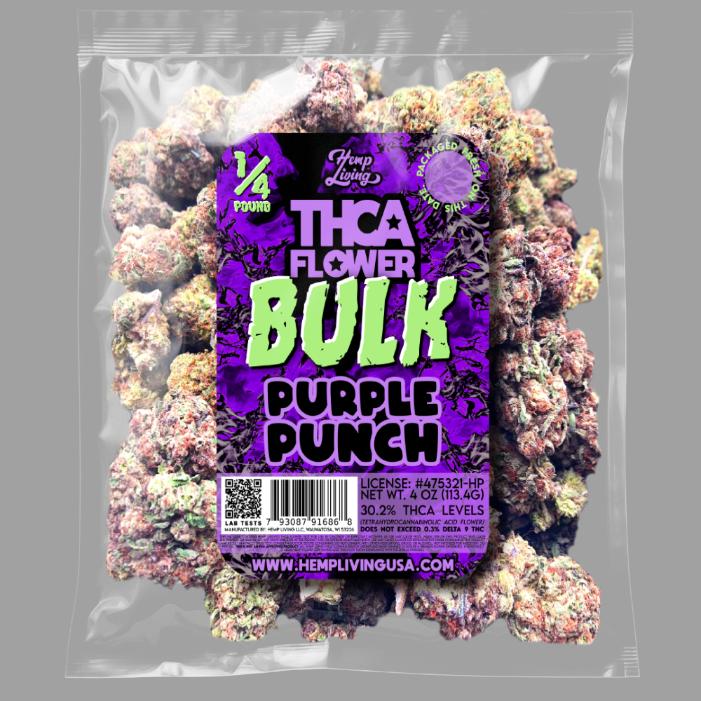 THCA Flower – Purple Punch – BULK – Nitrogen-Sealed Bags