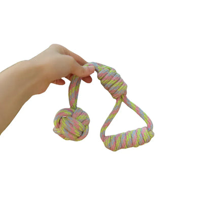 Rainbow Hemp Tug Toy Monkey Fist Ball with Handle - We The People 