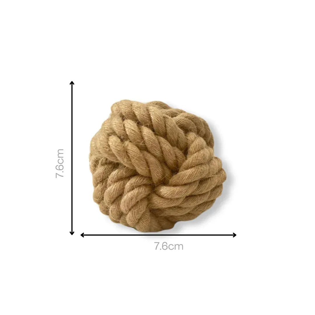 Natural Hemp Rope Ball 3" Small Dog Toy - We The People 