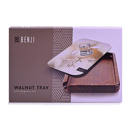 Benji Walnut Rolling Tray Kit with Magnetic Lid | Fly High Design