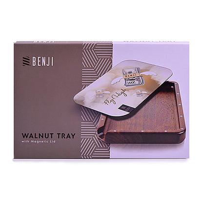 Benji Walnut Rolling Tray Kit with Magnetic Lid | Fly High Design