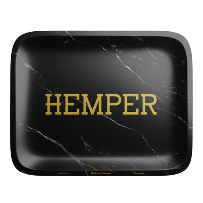 HEMPER Luxe Black Marble Rolling Tray - Multiple Sizes