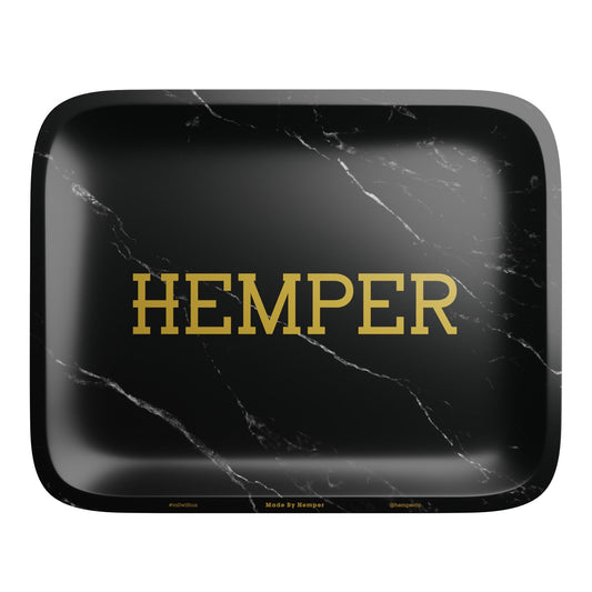 HEMPER Luxe Black Marble Rolling Tray - Multiple Sizes
