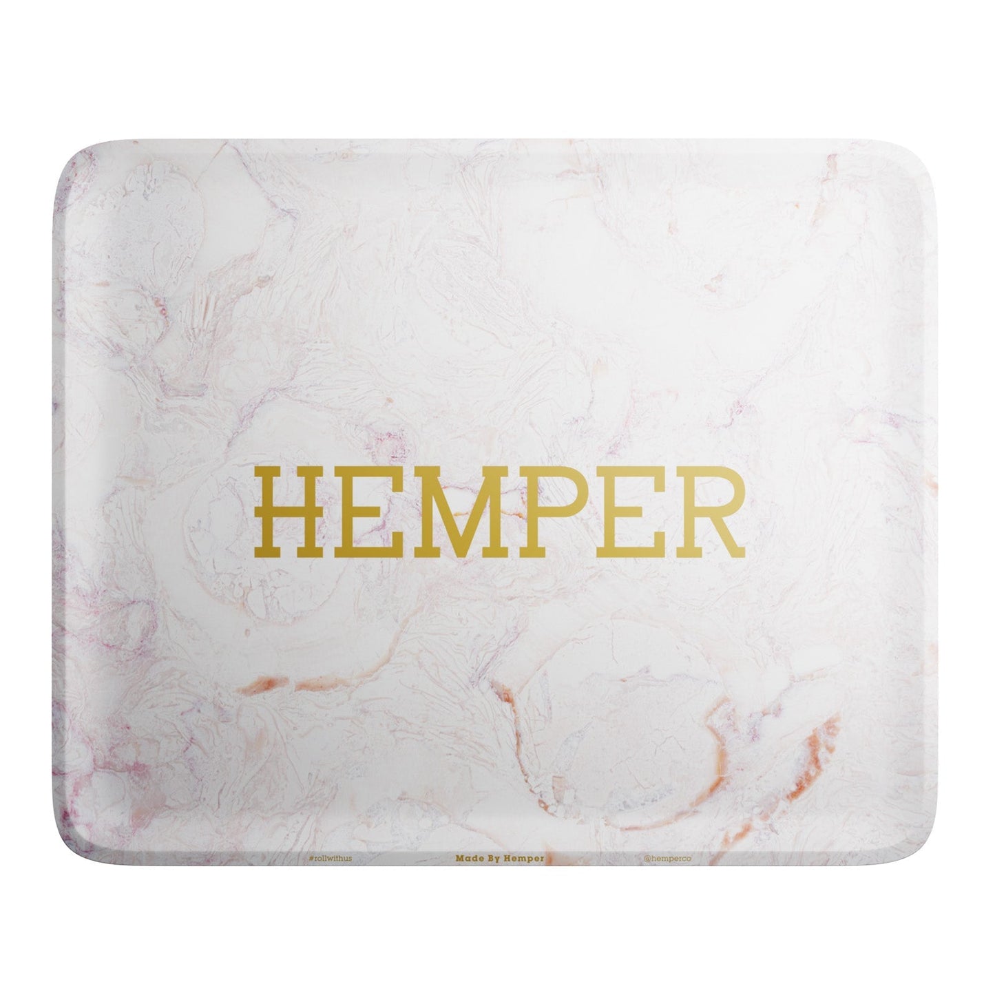 HEMPER Luxe Marble Rolling Tray | Pink & White Marble Design