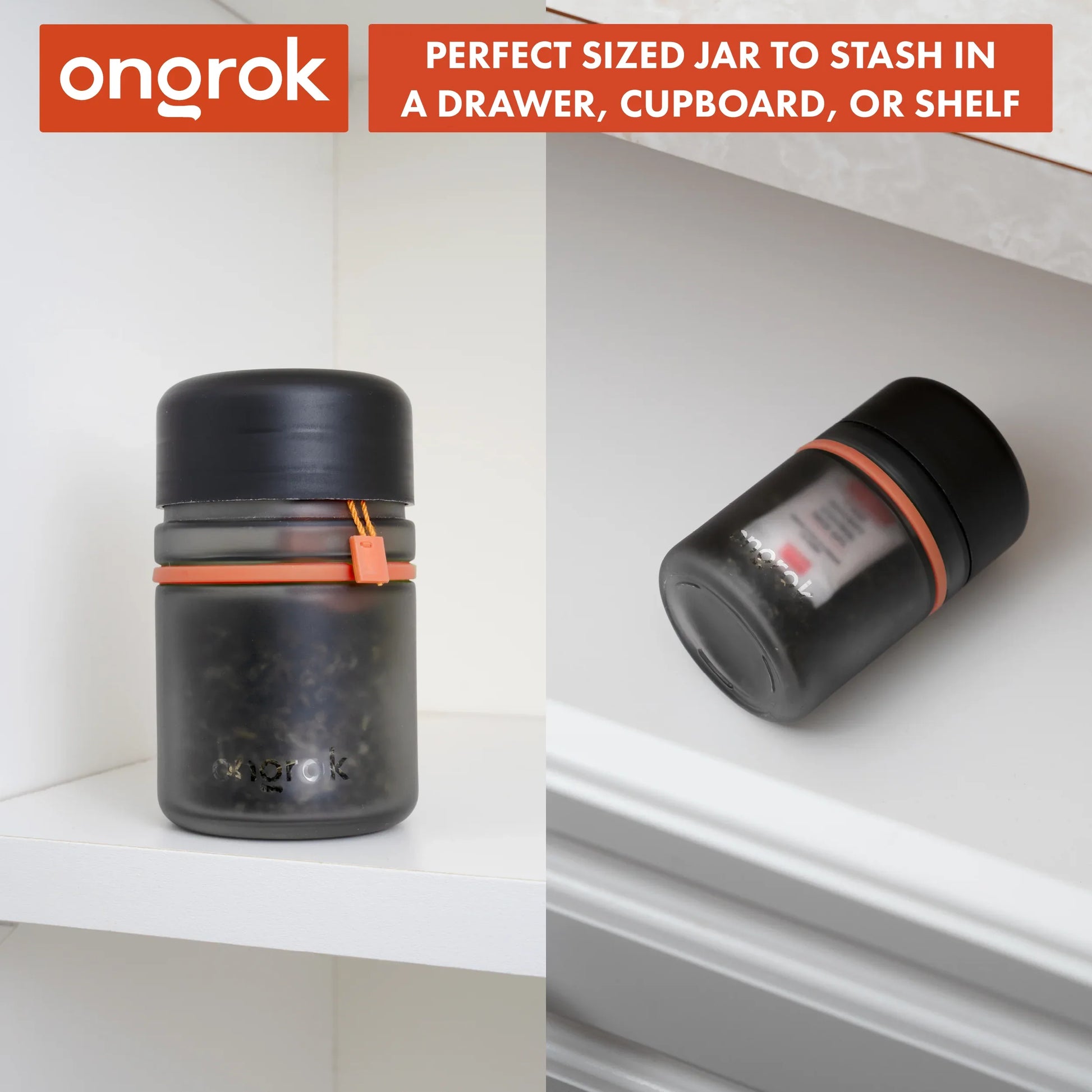 Ongrok Child Resistant Glass Storage Jar 3 Pack - 180ml Each - We The People 