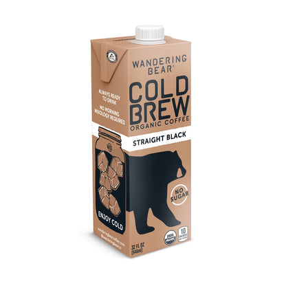 Wandering Bear Black Cold Brew Coffee - Case of 6 (32oz Boxes)