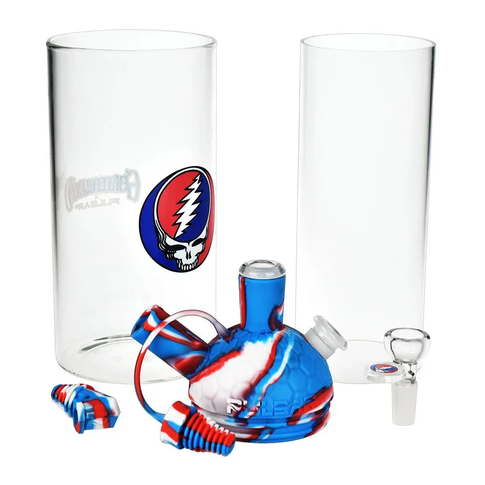 Grateful Dead x Pulsar Silicone & Glass Gravity Water Pipe | 11" Hybrid Design - We The People 