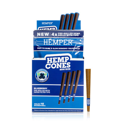 Pre-Rolled Mini Size Paper Tip Hemp Cones | 4PK