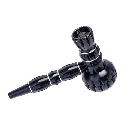 Aluminum Ribbed Smoking Pipe with Built-In Grinder | 2-in-1 Portable Pipe - We The People 
