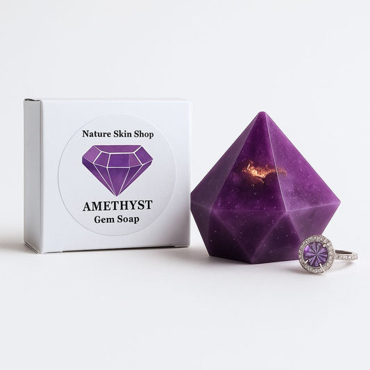 Mystic Amethyst Birthstone Gem Soap with Hidden Silver Ring-0