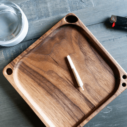Wooden Rolling Tray - Leaf Design 7x5
