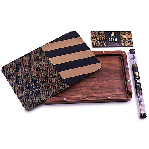 Benji - Walnut Rolling Tray Kit with Magnetic Lid - OG