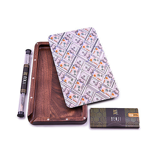 Benji Walnut Rolling Tray Kit with Magnetic Lid | USD Design