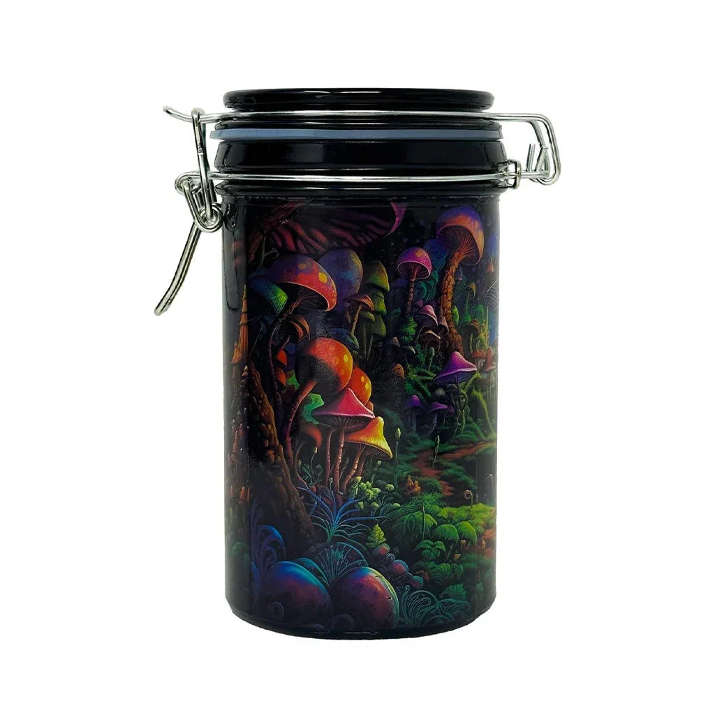 Trippy Mushroom Storage Jar - Airtight Glass Container - We The People 